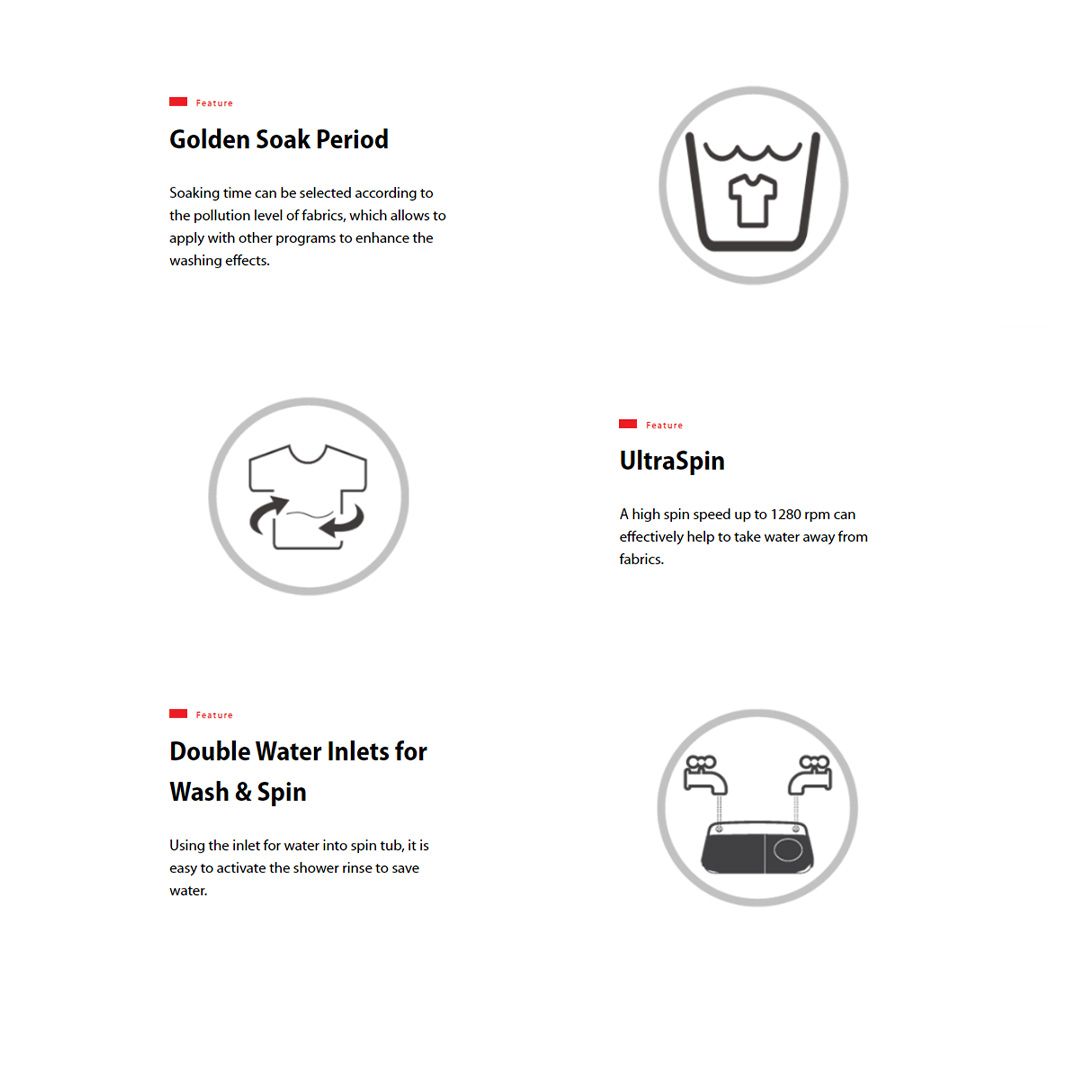 TOSHIBA 11KG Semi-Auto Washing Machine White VH-J120MM | UltraSpin | Double Water Inlets for Wash & Spin | Cassette Lint Filter | High Blades Pulsator | Washing Machine with 2 Year General Warranty