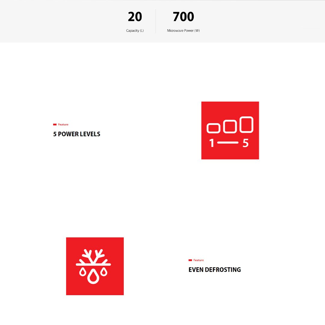 TOSHIBA 20L Microwave Oven MWP-MM20P(WH) |  5 Power Level | Defrost Food | Easy Operation | Timeless Design |  LED Cavity Light | Microwave Oven with 1 Year Warranty