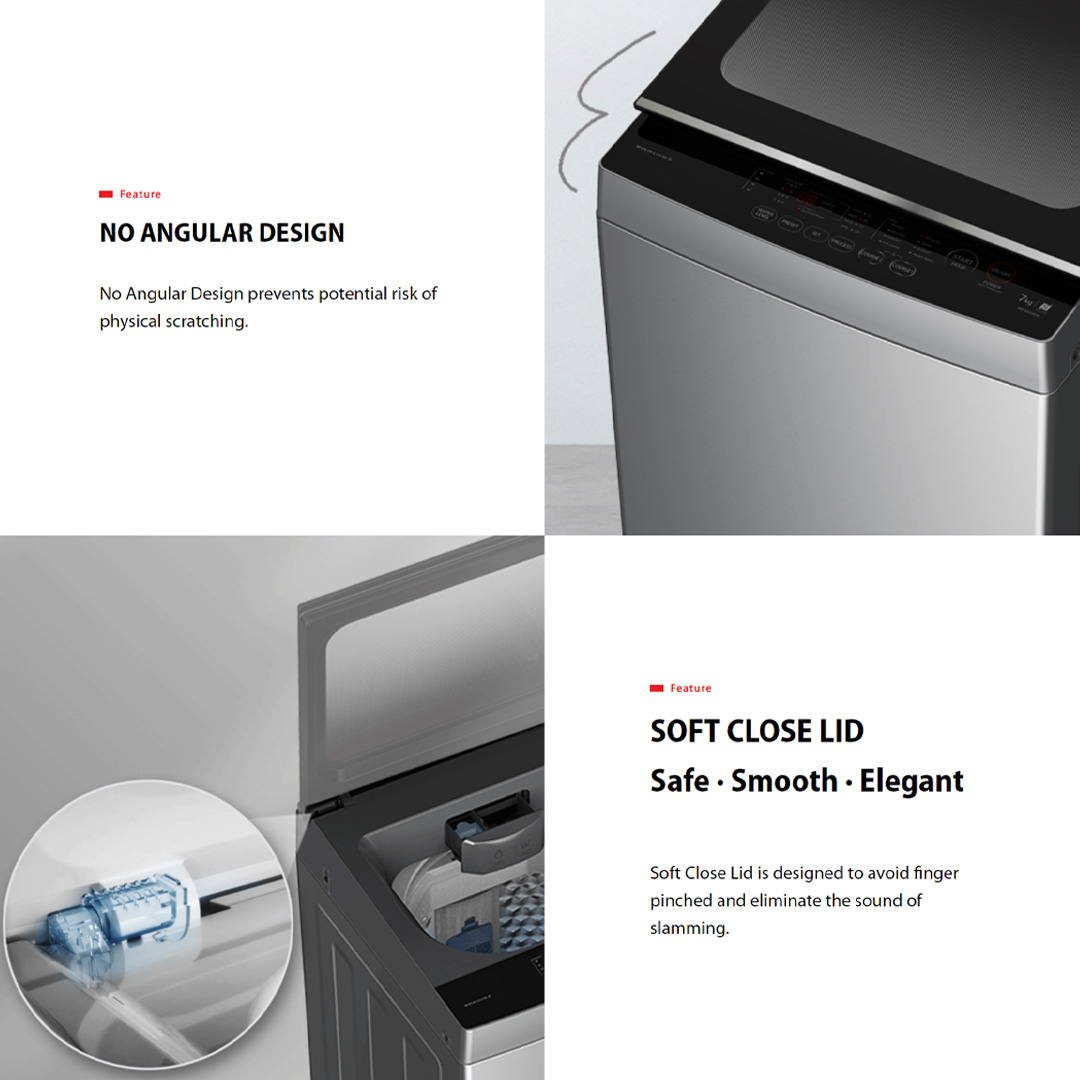 TOSHIBA 8KG Top Load Washing Machines AW-M901BM(SG) | LED Display | Child Lock | Auto Power-Off | Control Type | Drum Clean | Washing Machine with 2 Years Warranty