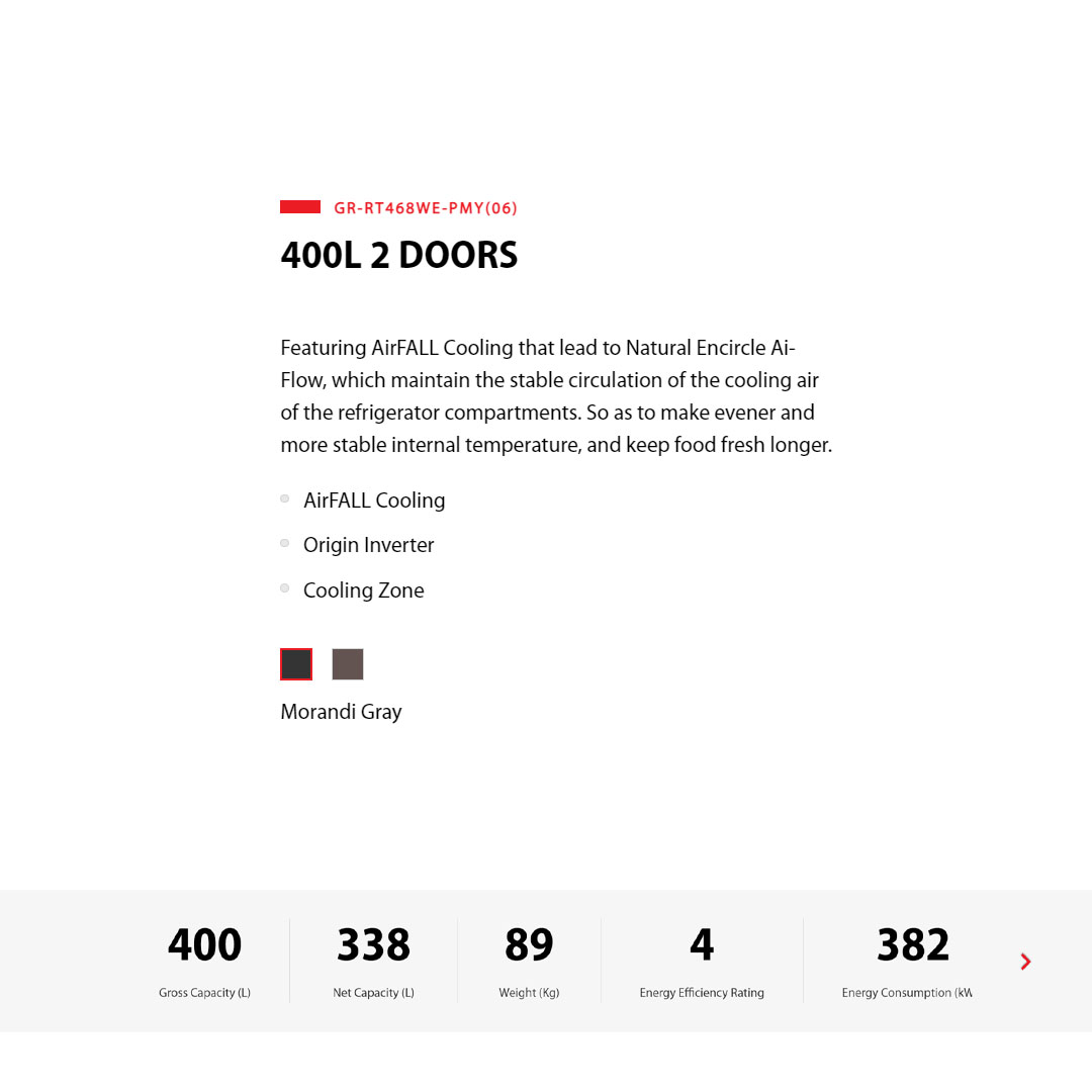 TOSHIBA 400L 2 Doors Top Mount AirFall Origin Inverter Refrigerator GR-RT468WE-PMY(06) | Cooling Zone | Pure Bio | Humidity Control | Eco Mode | Quick Freezing Mode | Cool Air Wrap | Refrigerator with 1 Year Warranty