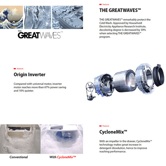 Toshiba 8.5KG Front Load Washer TW-BK95G4M(SK) |  Steam | CycloneMix | THE GREATWAVES | Child Lock | 12 Programs | Origin Inverter | Ultra Fine Bubble | Load Washer with 2 Year General & 10 Year Motor Warranty