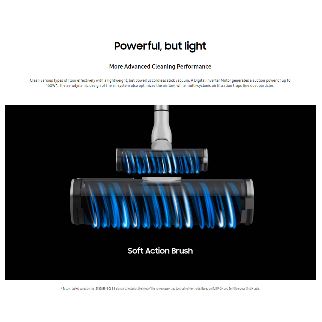 SAMSUNG 410W Jet 70 Multi Vacuum Cleaner Stick VS15T7034R4/ME | Jet Cyclone | 2-in-1 Charging Station | 99.999% Multi-layered Filtration System | Vacuum with 1 Year Warranty