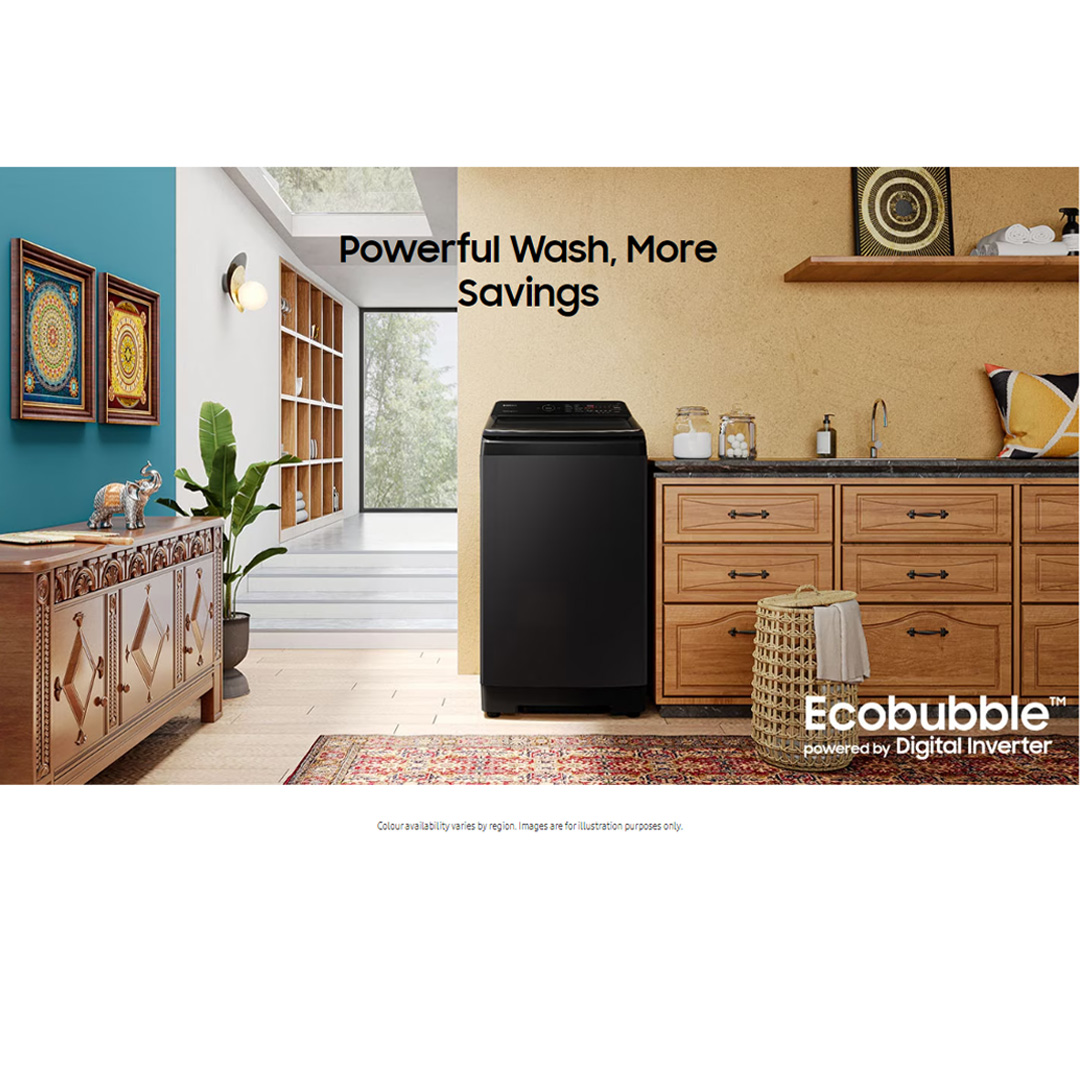 SAMSUNG 8KG Top Load Digital Inverter Washing Machine with Ecobubble WA80CG4545BYFQ  | Dual Storm™ | Super Speed | Magic Filter | VRT Technology | Washing Machine With 1 Year Warranty