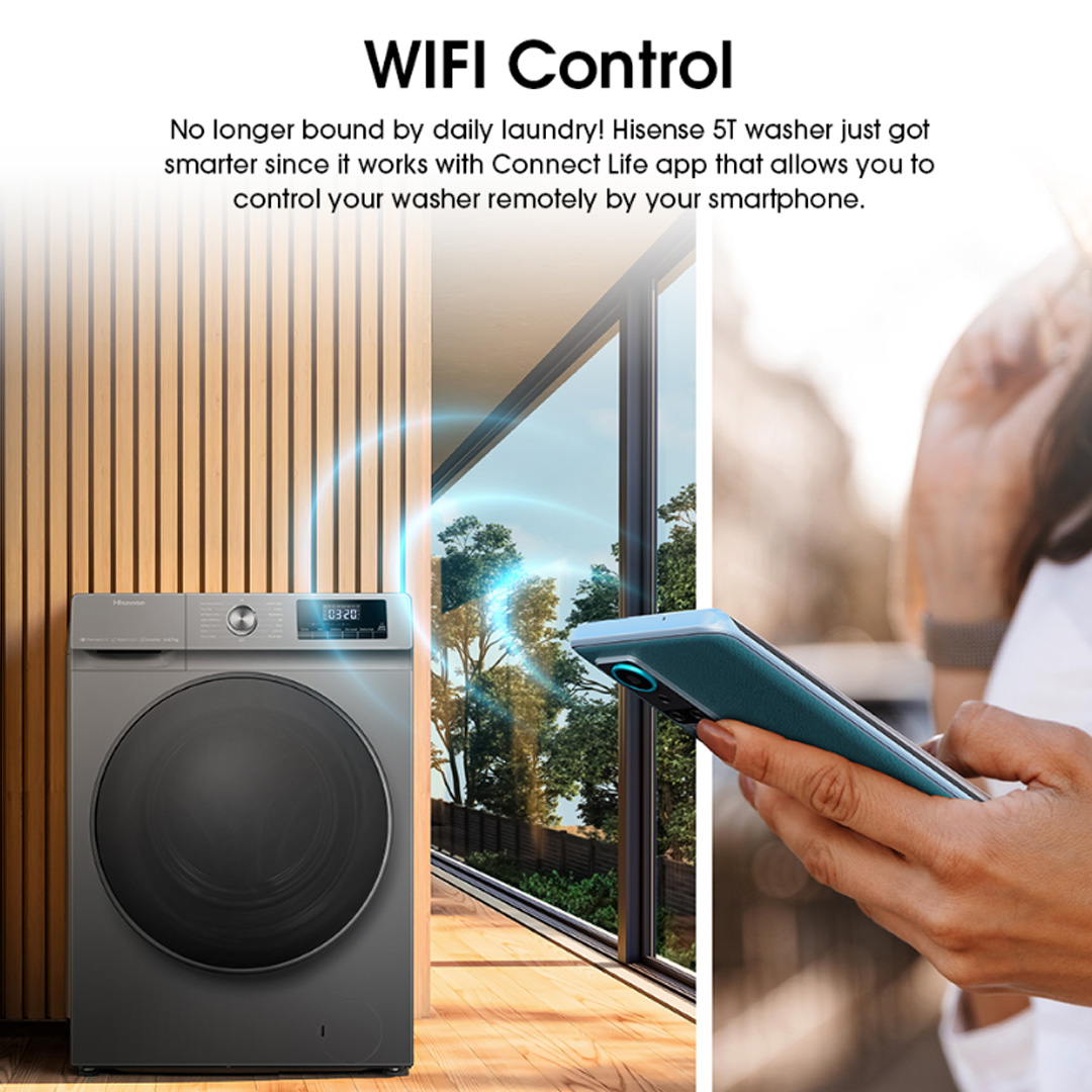 HISENSE 10.5KG/7KG Front Load DD Inverter Washer Dryer WD3Q1043BT | DD Inverter | WIFI Control | Pure Steam | Washer Dryer with 2 Years Warranty