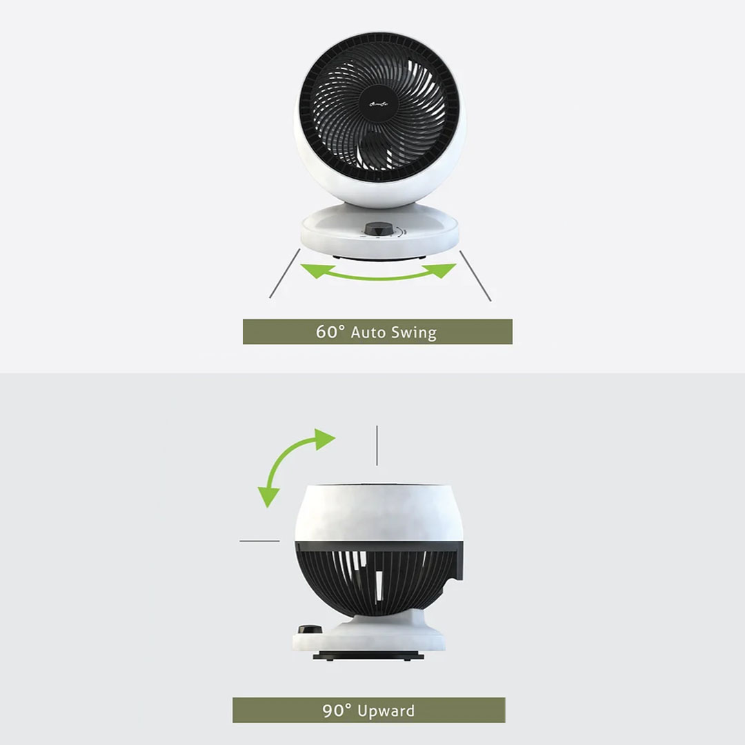 ALPHA 7" Desk Fan  MOTTO DESK FAN 60 | Auto Swing | Power : Max 30W | 3 Speed | 3 Blades | 90 Degree Vertical Oscillation | 60 Degree Horizontal Oscillation | Desk Fan with 1 Year Warranty