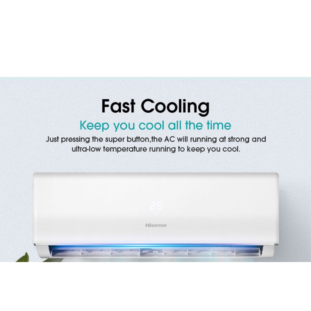HISENSE 1.5HP R32 Non-Inverter Wall Mount Air Conditioner  AN13DBG1 | Fast Cooling |  Large Blade | LED display | Air Conditioner with 2 Years Warranty