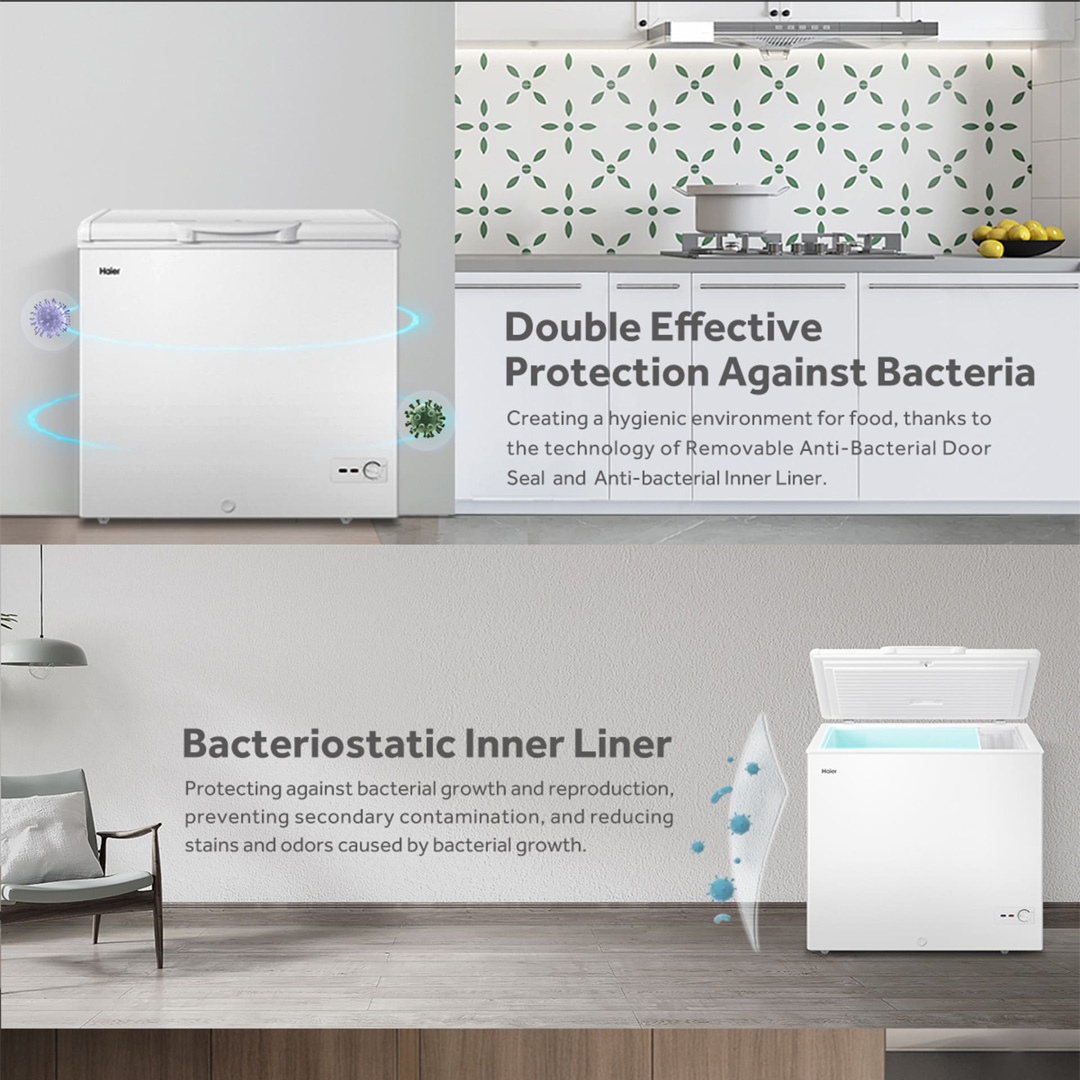 HAIER 142L Chest Freezer BD-188HMC | Double Effective Antibacterial | Fast Freeze Function | Energy Saving | Chest Freezer with 2 Year Warranty