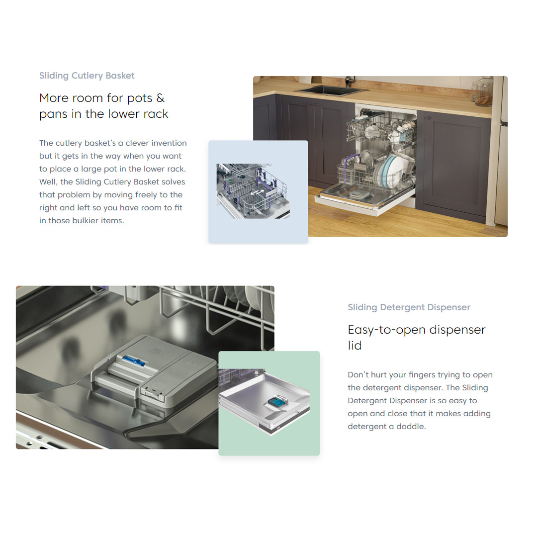 Beko 14 Place Settings Built in ProSmart Inverter Dishwasher BDIN36430 | 6 Number of Programmes | SelfDry | SteamGloss | Dish Washer with 2 Year Warranty