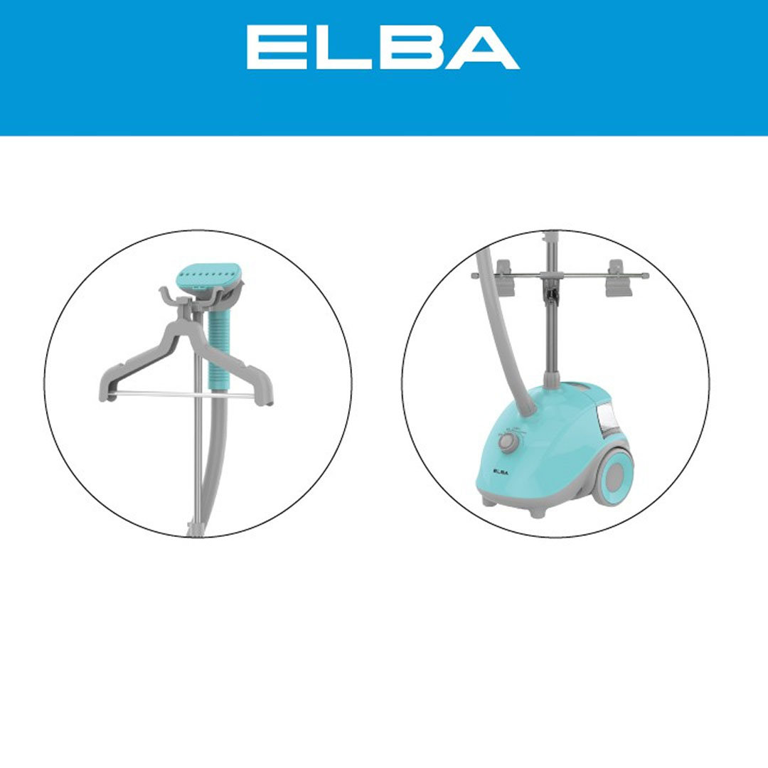 ELBA 1800W Garment Steam Iron EGSI-G1842(LB) | Strong Continuous Steam | Variable Temperature Control | Adjustable Telescopic Aluminium Pole |  Iron with 1 Year Warranty