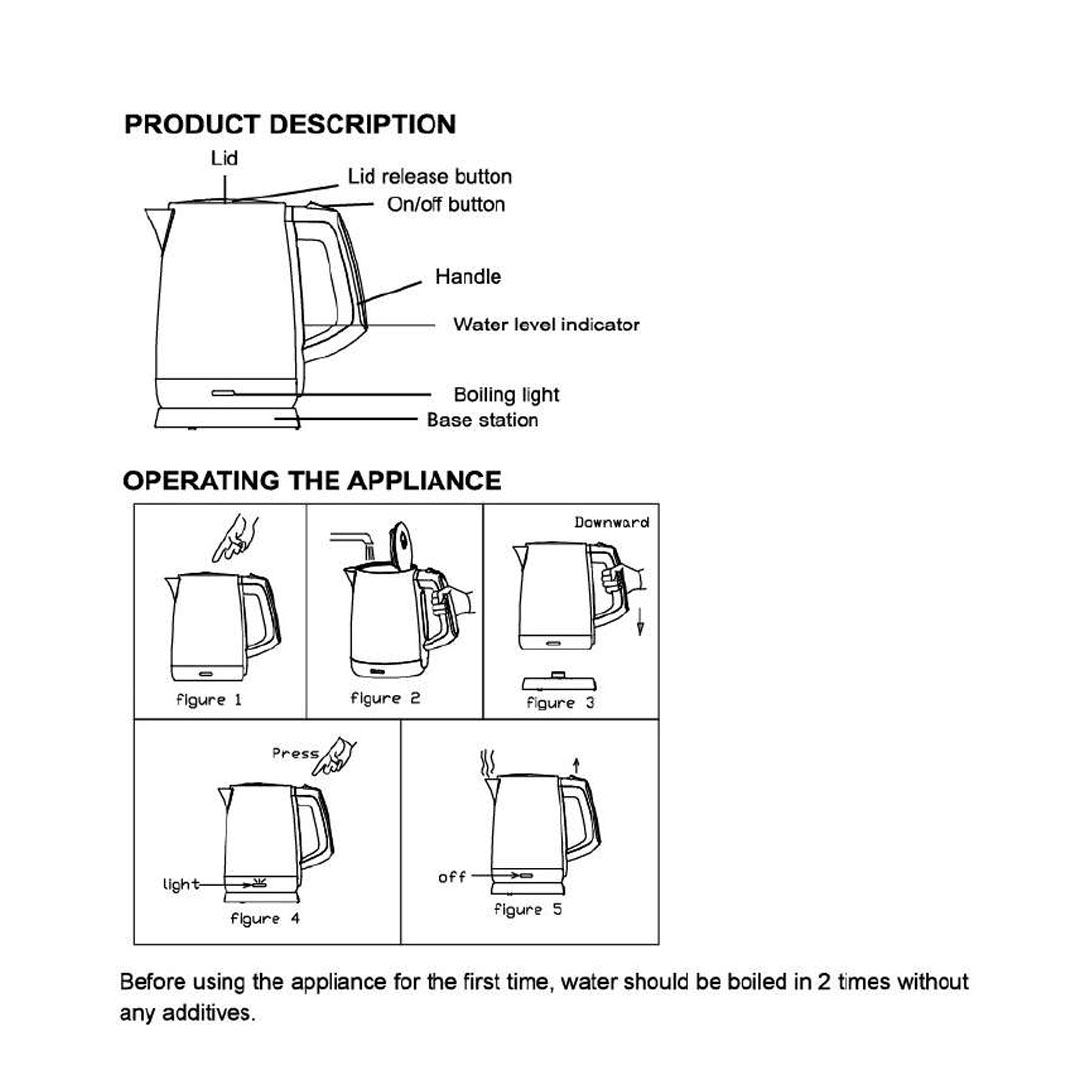 ELBA 1.7L Kettle Stainless Steel EJK-J1762(SS) | Dry Boiled Protection | Automatic Boiling & Switch Off | Removable & Washable Filter | Kettle with 1 Year Warranty