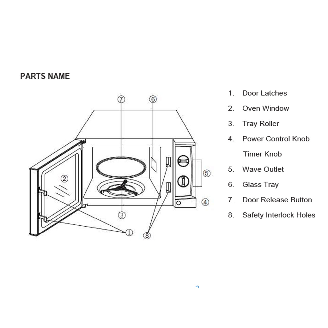 ELBA 20L Microwave Oven EMO-F2074(SV) | 6 Power Level Settings | With Defrost Function | Push Button Door | Microwave Oven with 1 Year Warranty