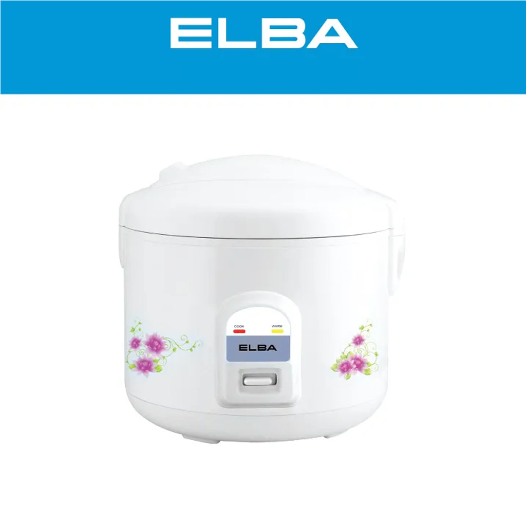 ELBA 1.0L / 1.8L / 2.8L Rice Cooker ERC-E1031(WH) / ERC-E1831(WH) / ERC-E2851(WH) | Non-stick Teflon Coated Inner Pot | Cool Touch Handle | Cook & Automatic Keep Warm | Rice Cooker with 1 Year Warranty