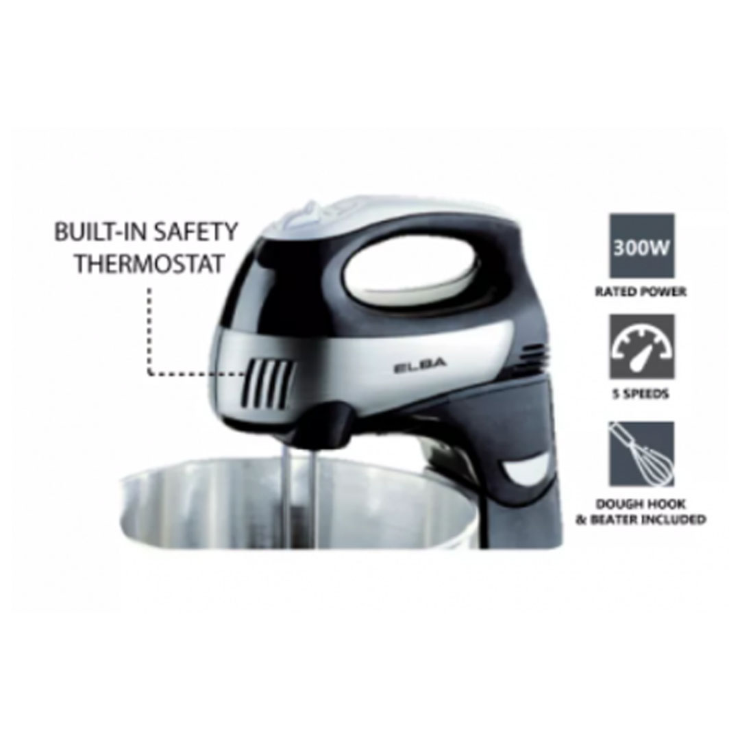 ELBA 4.2L Stand Mixer ESMB-9925S | Included Beaters, Dough Hooks, Stainless Steel Stand Bowl | Turbo Function | Eject Function | Stand Mixer with 1 Year Warranty