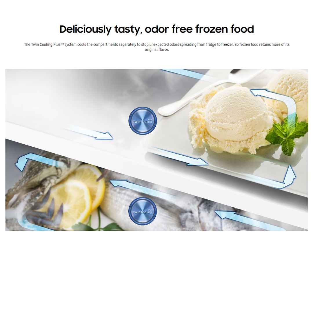 SAMSUNG 620L 2 Doors Top Mount Digital Inverter Refrigerator with Twin Cooling Plus RT53K6651SL/ME  | Power Freeze | Power Cool | Water Dispenser | Twin Cooling Plus™ | Refrigerator with 1 Year Warranty