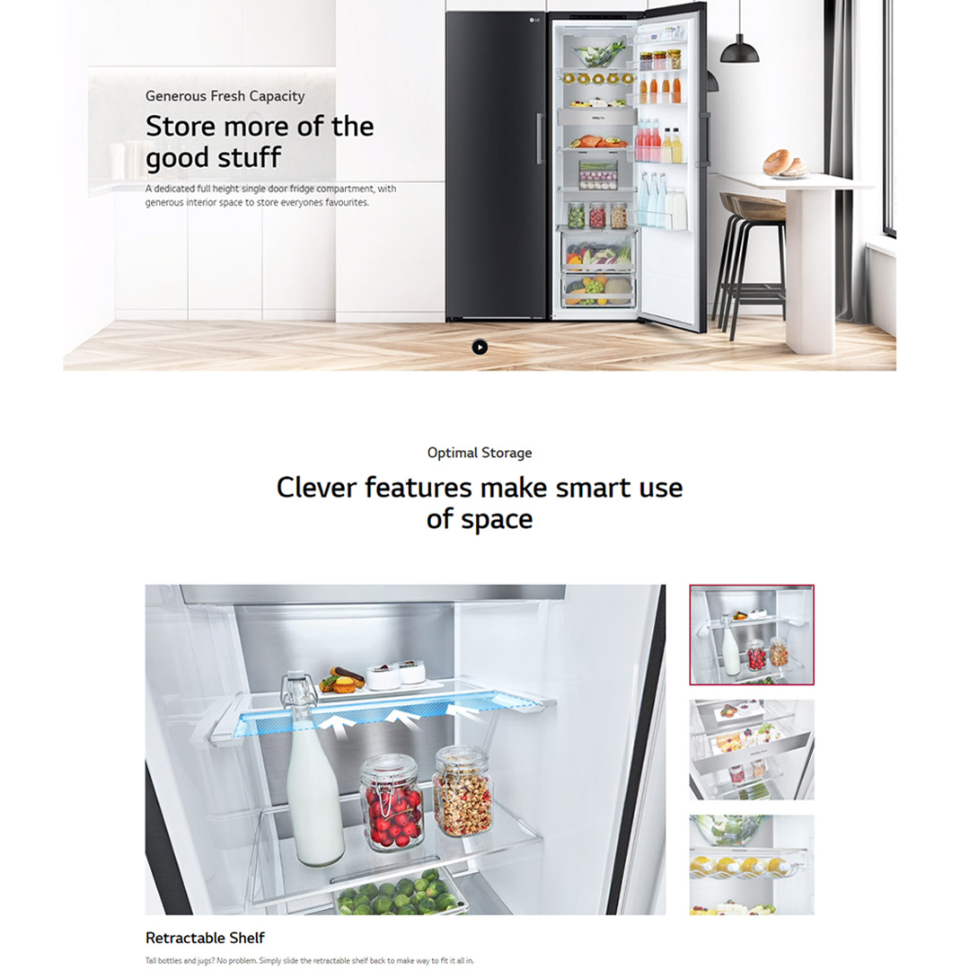 LG 384L Single Door Smart Inverter Refrigerator GC-B411FGPF | Door Cooling+™ | ThinQ (Wi-Fi) | Smart Diagnosis™ | Refrigerator With 1 Year Warranty