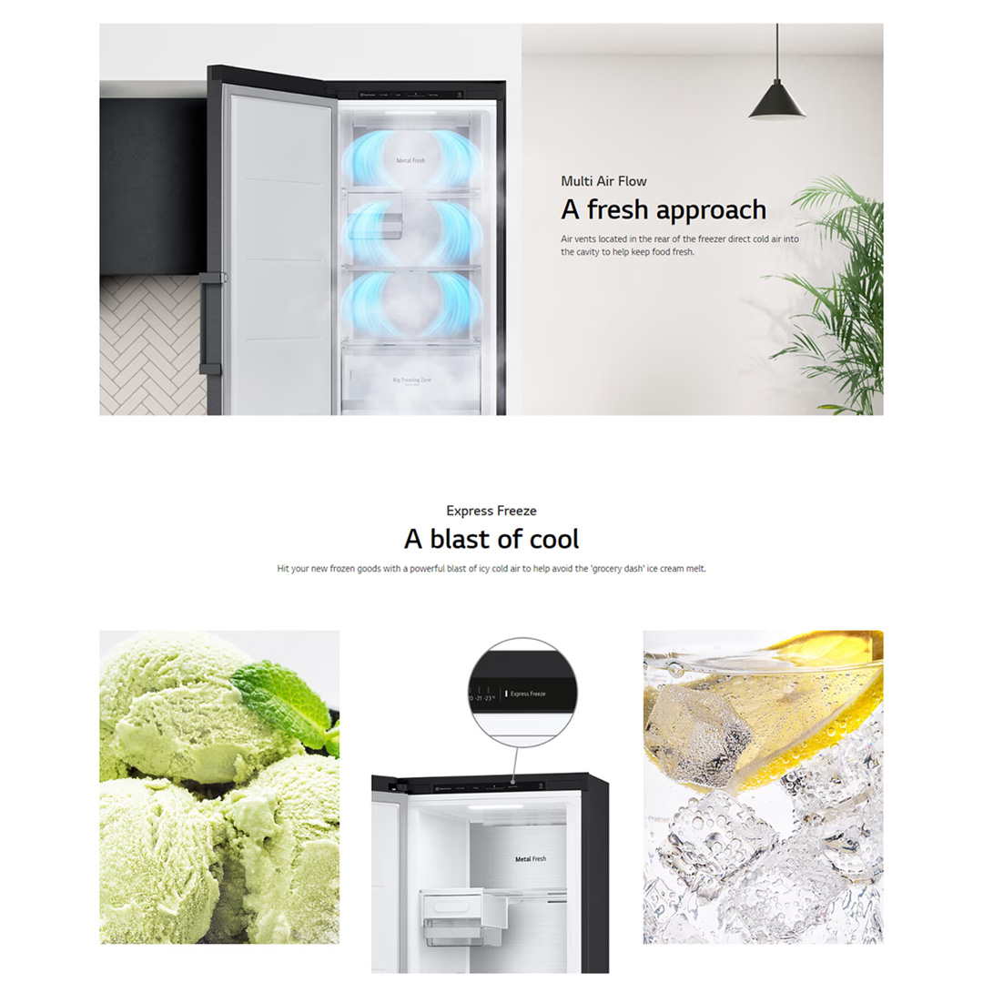 LG 321L Single Door Smart Inverter Refrigerator GC-B414FGQF | Door Cooling+™ | ThinQ (Wi-Fi) | Smart Diagnosis™ | Refrigerator With 1 Year Warranty