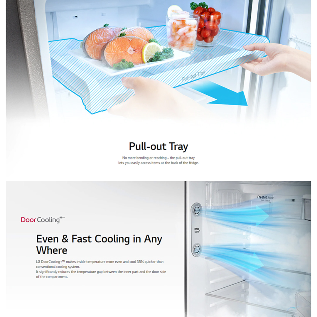 LG 287L 2 Doors Top Mount Smart Inverter Refrigerator GV-B262PLGB | Humidity Controller | Moist Balance Crisper | Smart Diagnosis | Refrigerator with 1 Year Warranty