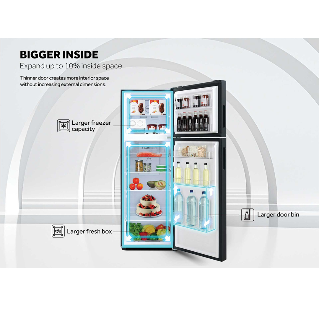 HAIER 418L 2 Doors Top Mount Twin Inverter Refrigerator HRF-418IHM | Fast Cooling System | Movable Twist Ice Maker | Flexible Shelves | Refrigerator with 2 Years Warranty