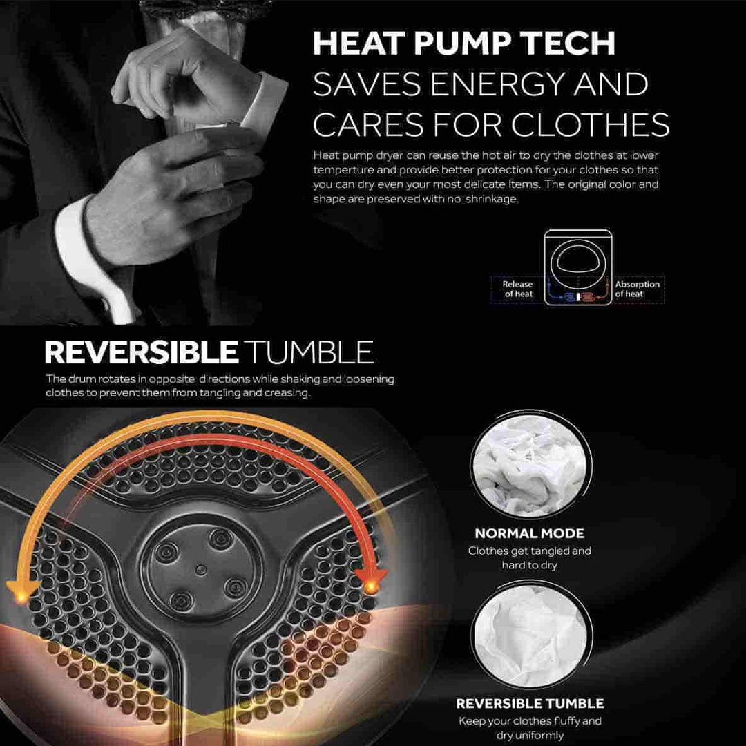 HAIER 9KG Heat Pump Dryer HD90-A2979 | I-Refresh | ABT | I-Time | LED Display | Child Lock | Sensor Dry | Dryer with 2 Years Warranty