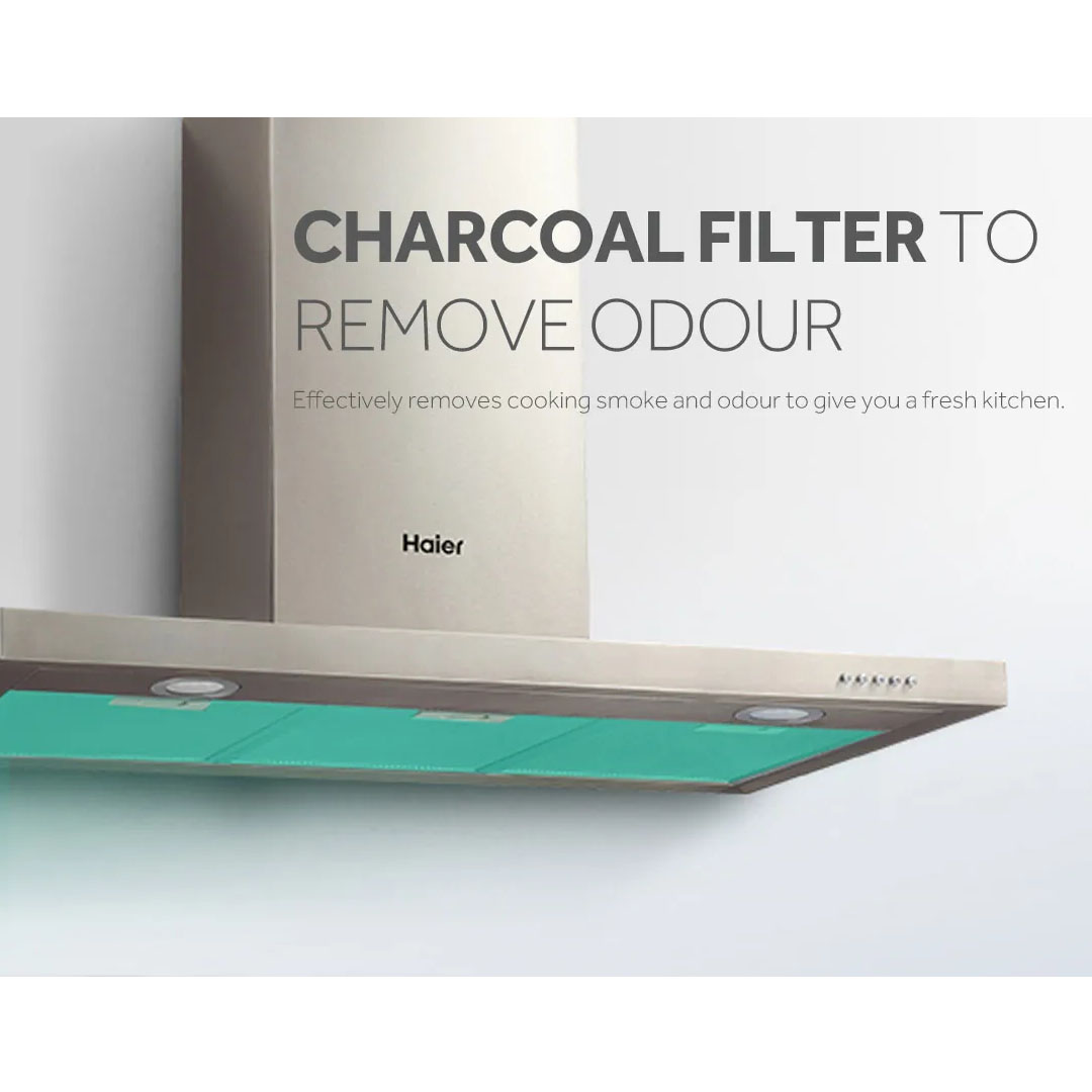 HAIER 1400m3/h 2 In 1 Hood HH-OT53P | 2 In 1 Hood | 3 Aluminium Filter | Charcoal Filter | 3 Speed Push Control | Hood with 3 Year Warranty