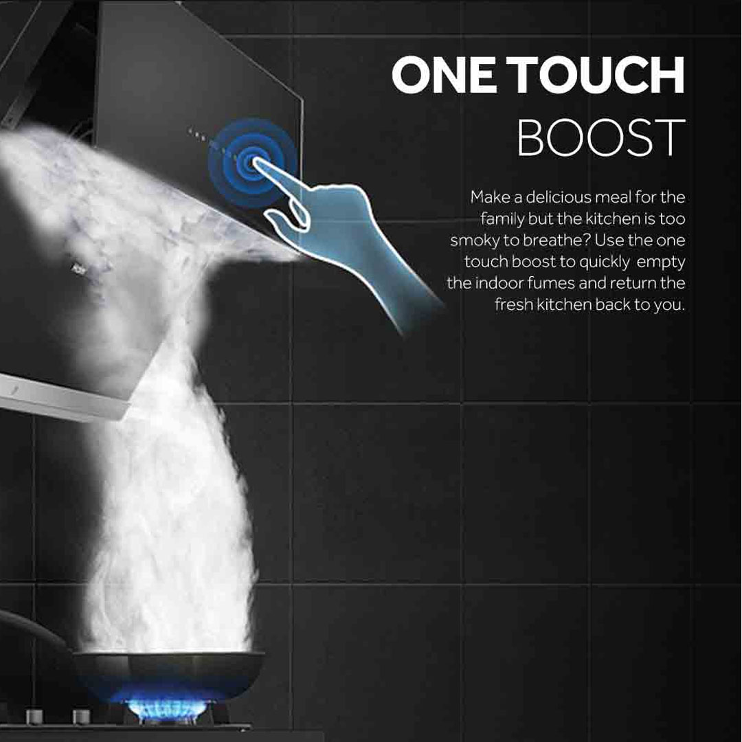 HAIER 1800m3/h Ventilation Hood HH-S901GS | Heat Self Cleaning | Gesture Control | Delay Off Function | Hood with 3 Years Warranty