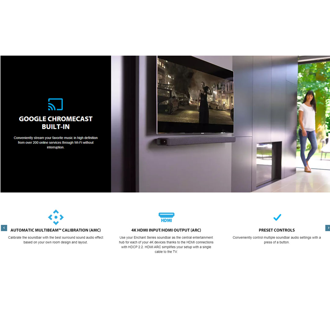 Harman Kardon 240W All in One 13-Channel Soundbar with MultiBeam Surround Sound ENCHANT 1300 | HDMI | Bluetooth | Chromecast Built-In | Multibeam Surround Sound | Google Assistant | Soundbar with 1 Year Warranty