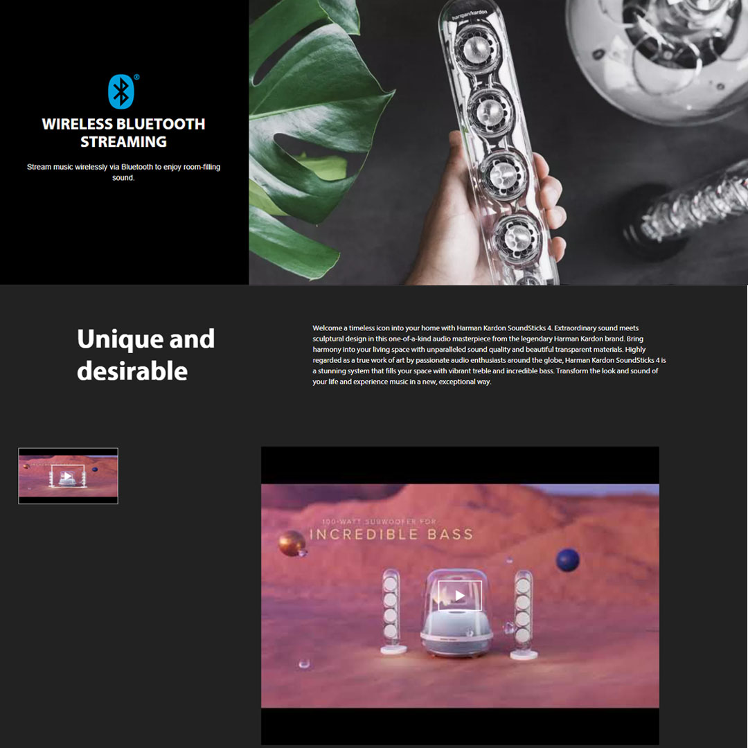 Harmon Kardon Home Bluetooth Speaker SoundSticks 4 | Wireless Bluetooth Streaming | Extraordinary sound | Iconic design | Speaker with 1 Year Warranty