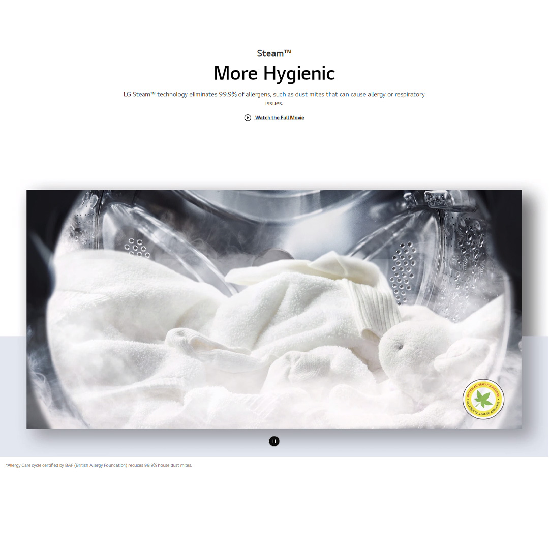 LG 10.5KG Front Load Washer with AI Direct Drive and Steam FV1450S4W | 6 Motion | Smart Diagnosis | Wifi | Tub Clean | Easy Care | Silent Wash | Smart Appliance | Loa Washer with 1 Year Warranty