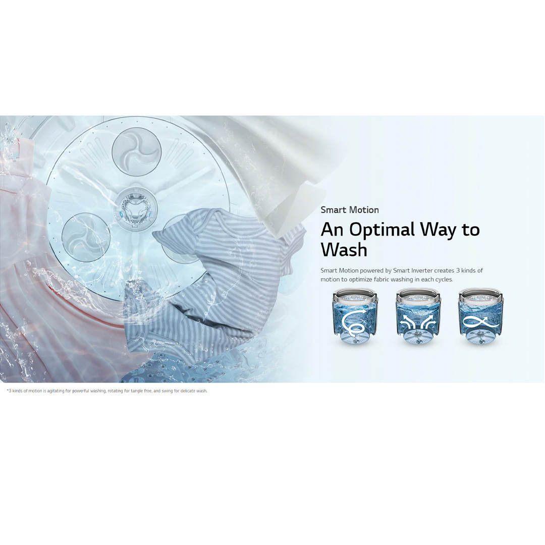 LG 13KG Top Load Washer with Smart Inverter Middle T2313VSABE | TurboDrum | Smart Diagnosis | Extra Clean | Quick Wash | Energy Saving | Load Washer with 1 Year Warranty