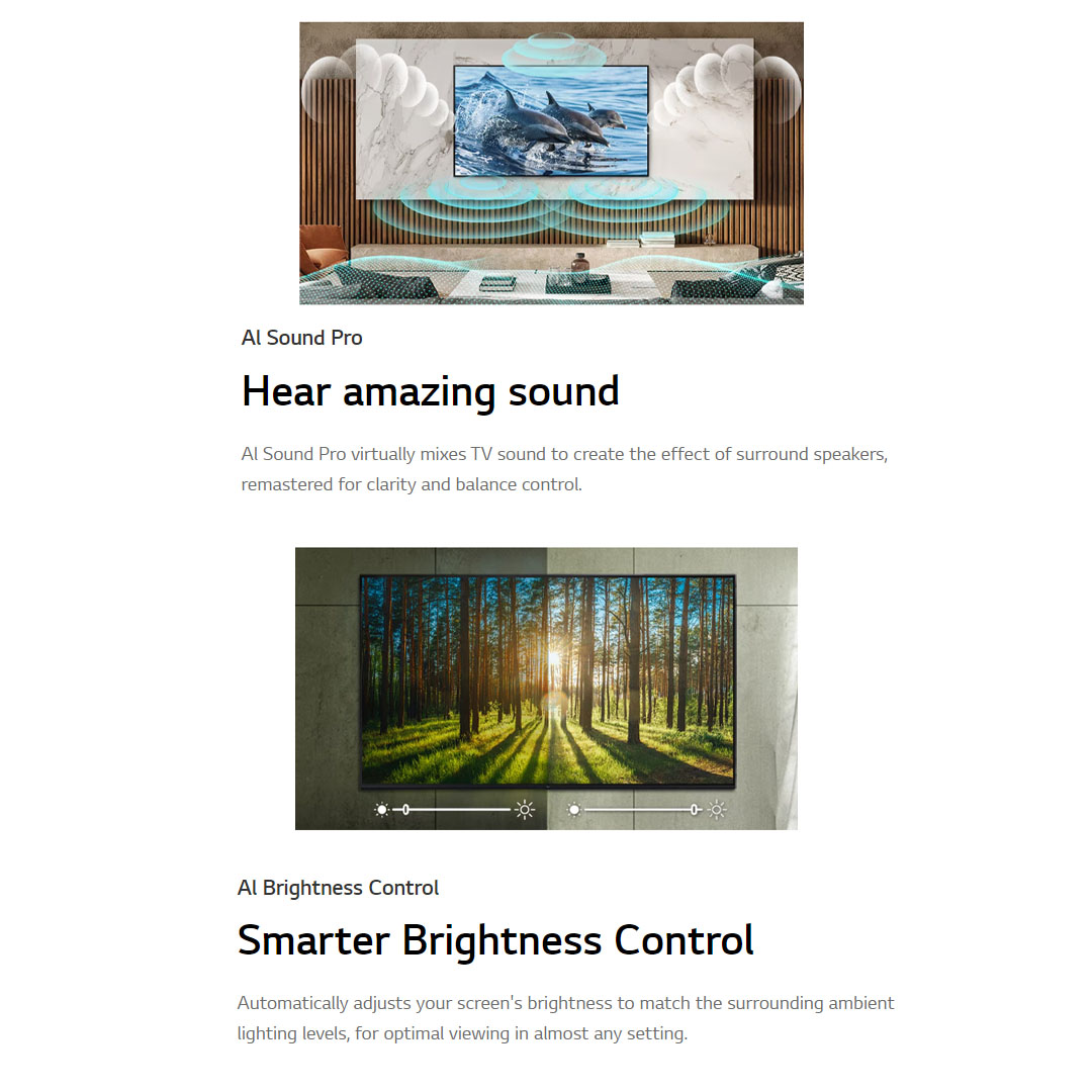 LG 86" 4K UHD Smart TV with AI ThinQ 86UR8050PSB | AI Sound | Wi-Fi | Filmmaker Mode | Netflix | HDMI | WebOS 23 |Smart TV with 2 Year Warranty