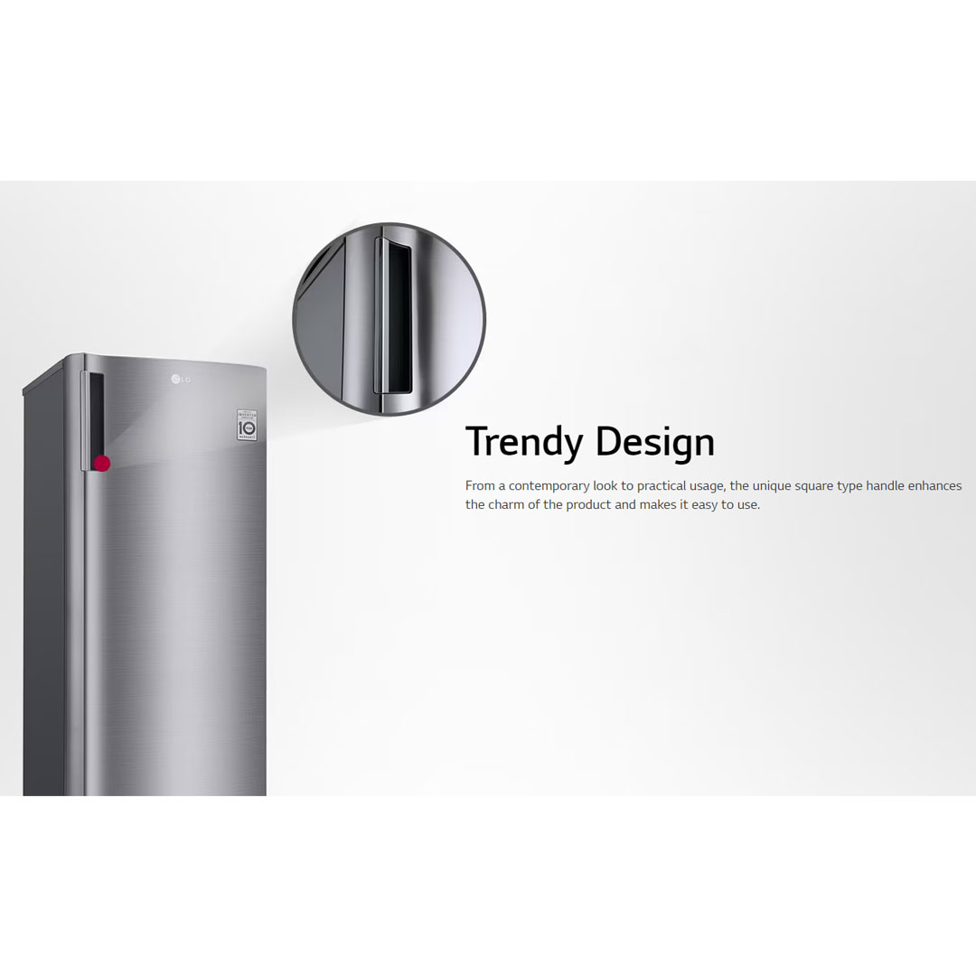 LG 171L 1 Door Smart Inverter Refrigerator GN-304SLBT | 6 Freezer Shelves | 4 Door Baskets | Sleek Design | Refrigerator with 1 Year Warranty