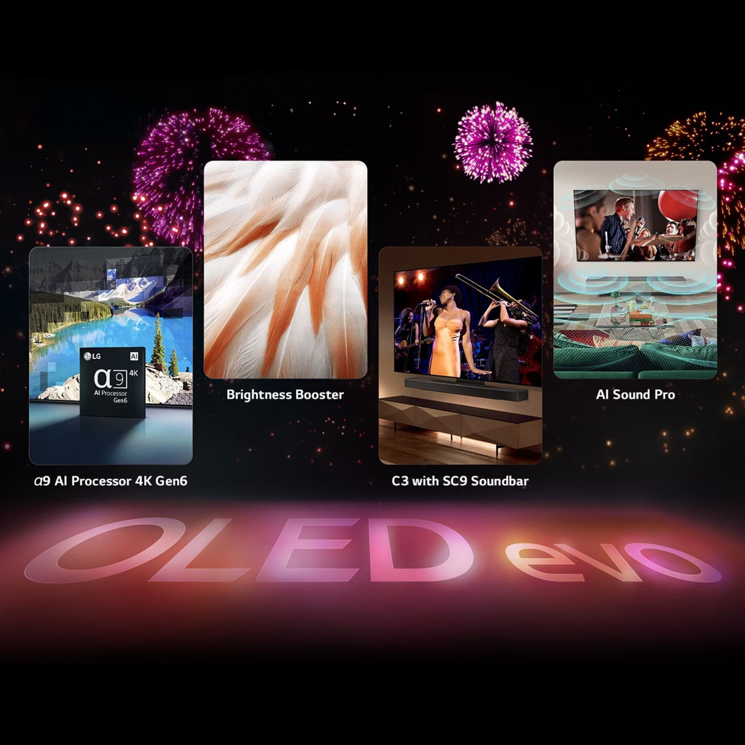 LG 55" 4K UHD Smart TV with AI ThinQ OLED55C3PSA | AI Super Upscaling 4K | AI Picture Pro | α9 AI Processor 4K Gen6 | Bluetooth | Dolby Vision | Ultra Slim Design | Smart TV with 2 Year Warranty