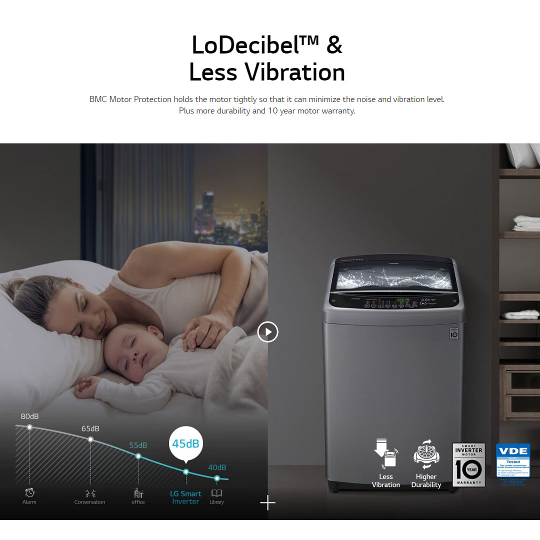 LG 13KG Top Load Smart Inverter Washing Machine T2313VSPM | TurboDrum | Punch+3 | Smart Diagnosis™ | Washing Machine with 1 Year Warranty