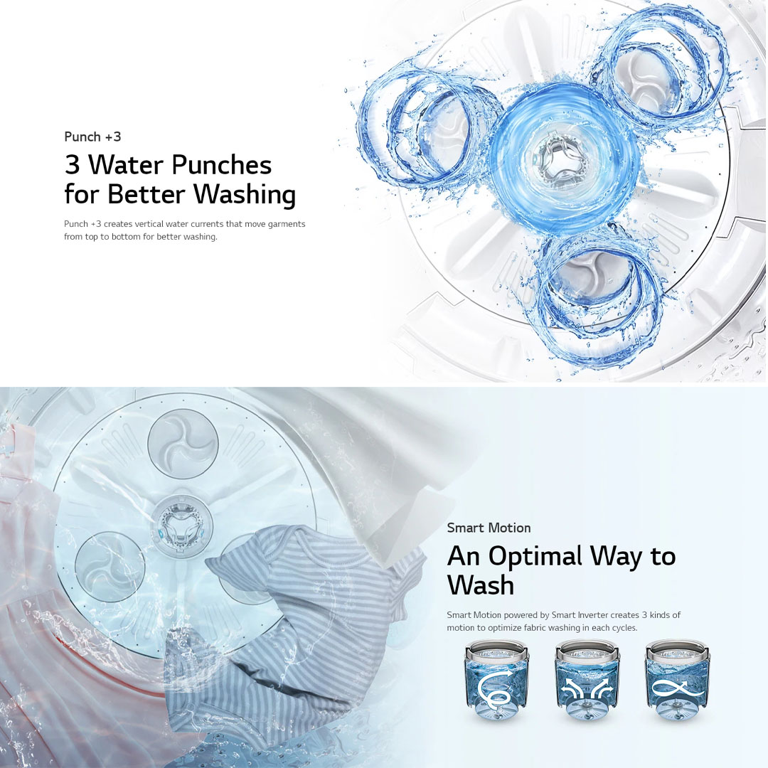 LG 16.5KG Top Load Smart Inverter Washing Machine Platinum T2516VSAJ | Smart Motion | TurboDrum | Punch+3 | Washing Machine with 1 Year Warranty