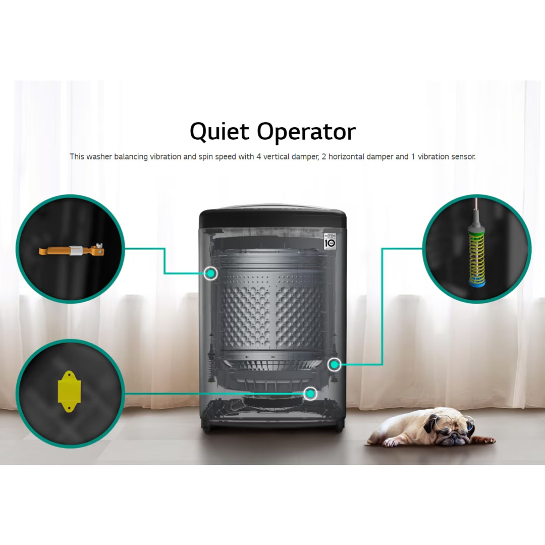 LG 24KG Top Load Direct Drive Inverter with Intelligent Fabric Care Washing Machine TV2724SV9K | TurboWash3D™ | Steam™ | ThinQ™ | Washing Machine with 1 Year Warranty