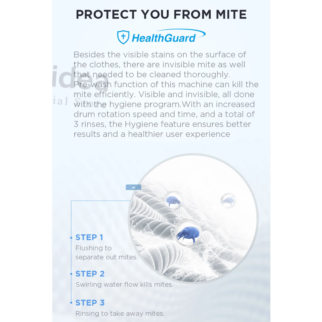 Midea 7.5KG Top Load Washing Machine MA100W75 | Lunar Dial | 15' Quick Wash | One-Touch Smart Wash | Auto Clean | Hygiene | Lint Filter | Washing Machine with 2 Year Warranty