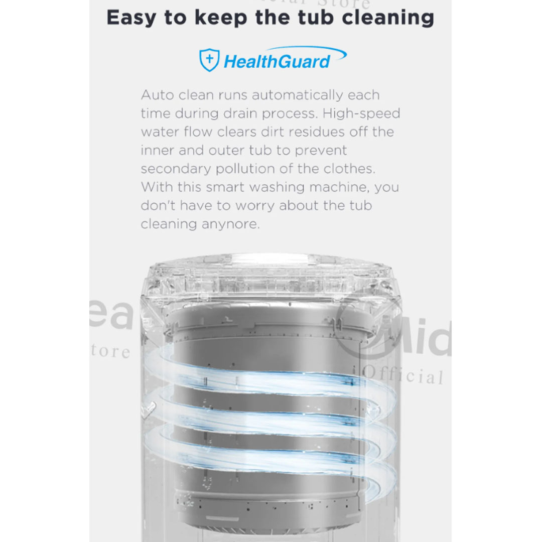 Midea 8.5KG Top Load Washing Machine  MA100W85 | Lunar Dial | Pulsator | 15' Quick Wash | One-Touch Smart Wash | Auto Clean | Lint Filter | Hygiene | Washing Machine with 2 Year Warranty