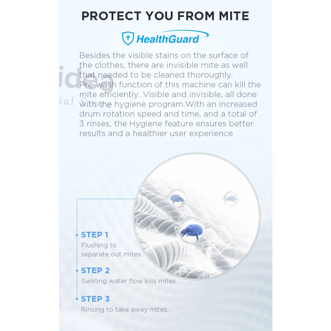 Midea 9.5KG Top Load Washing Machine MA100W95/WK/E | Lunar Dial | Pulsator | 15' Quick Wash | One-Touch Smart Wash | Auto Clean | Easy-To-Clean Metal Lint Filter | Water Cub Tub | Washing Machine with 2 Year Warranty