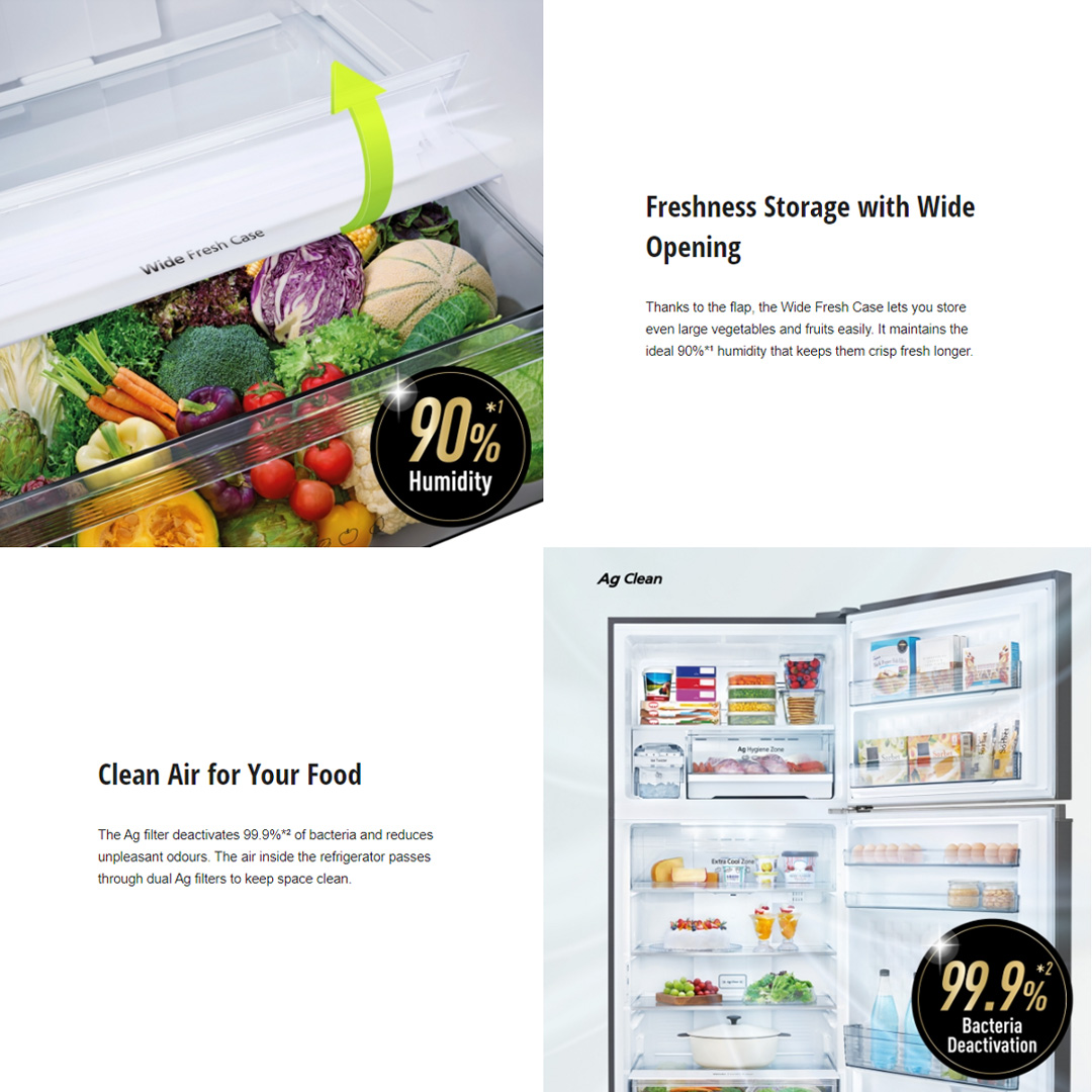 Panasonic 610L 2 Doors Top Mount Inverter Refrigerator with AI ECONAVI NR-TZ601BPKM | Eat Healthier with Fresh,Clean Storage | Clean Air for Your Food | Enjoy the Extra-Cold Delight | Bigger Freezer for the Whole Family | Refrigerator With 1 Year Warranty