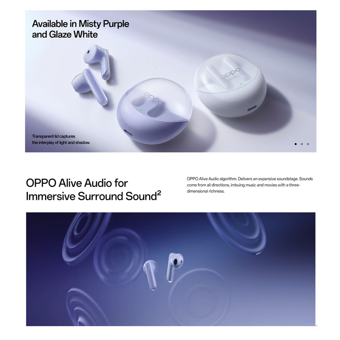 OPPO Enco Air3 | Translucent Jelly Case | HiFi 5 DSP for Audiophile-Grade Processing | 13.4mm Large Composite Driver | AI Deep Noise Cancellation for Calls | Binaural Low-latency with Bluetooth® 5.3 Transmission | Earbuds with 1 Year Warranty