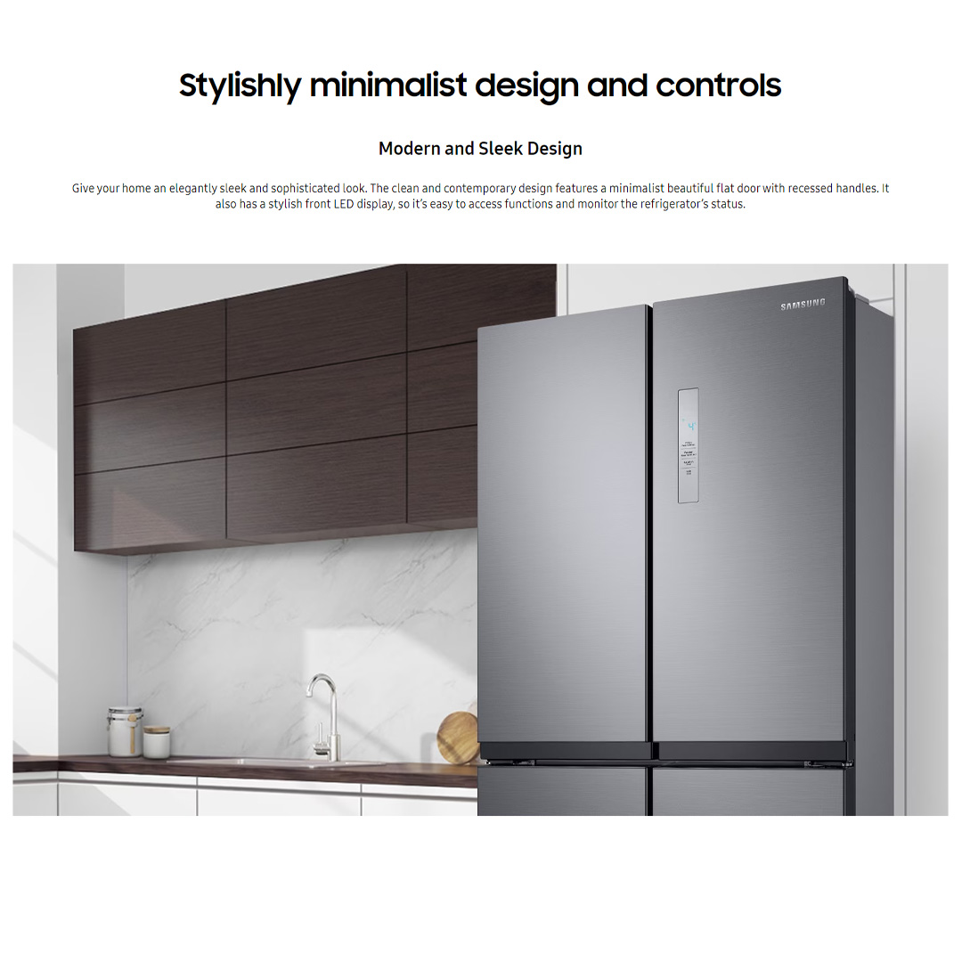 SAMSUNG 511L Multi Doors Digital Inverter Refrigerator with Twin Cooling Plus RF48A4000B4/ME | Twin Cooling Plus | Power Cool | Power Freeze | Fresh Zone | Refrigerator with 1 Year Warranty