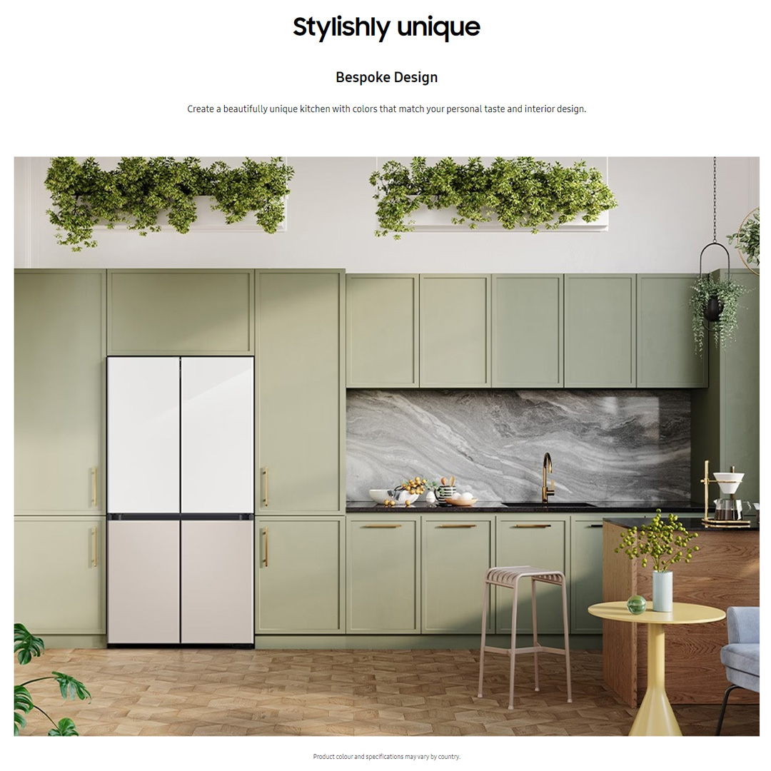 SAMSUNG 667L Multi Doors Bespoke Digital Inverter Refrigerator with All Around Cooling RF59CB0T03P/ME | Power Freeze | Power Cool | All-Around Cooling | Deodorizer | Humidity Control | Refrigerator with 1 Year Warranty