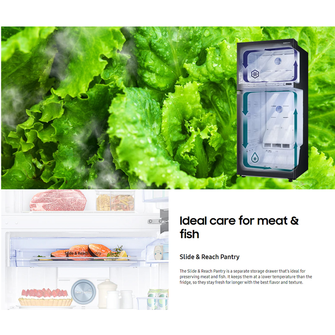 SAMSUNG 580L 2 Doors Top Mount Digital Inverter Refrigerator with Twin Cooling Plus RT18M6211SG/M | FlexZone™ | Optional IceMaker | Reversible Door | Twin Cooling Plus™ | Refrigerator with 1 Year Warranty