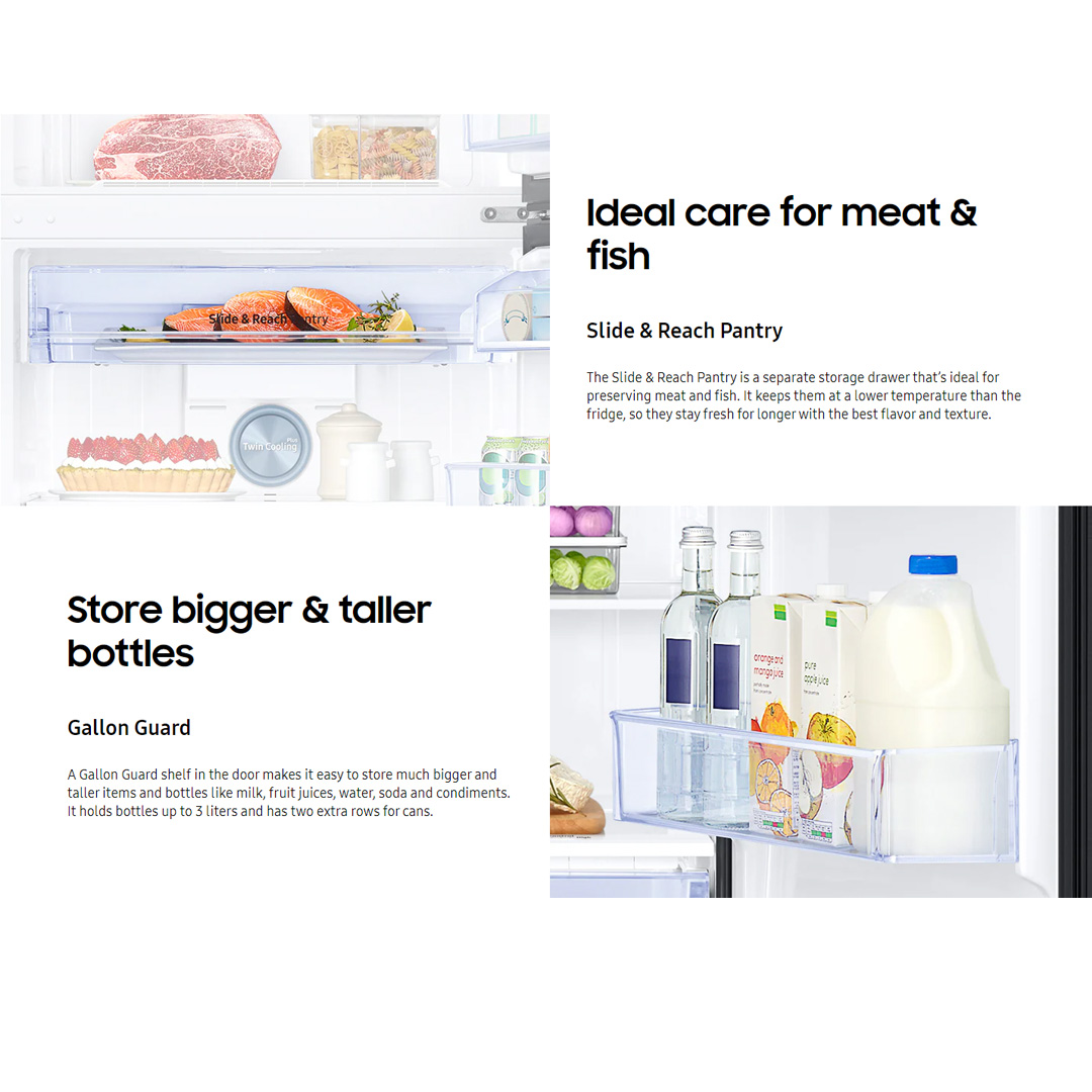 SAMSUNG 670L 2 Doors Top Mount Digital Inverter Refrigerator with Twin Cooling Plus RT21M6211SG/ME | FlexZone™ | Power Cool Function | Reversible Door | Twin Cooling Plus™ | Refrigerator with 1 Year Warranty