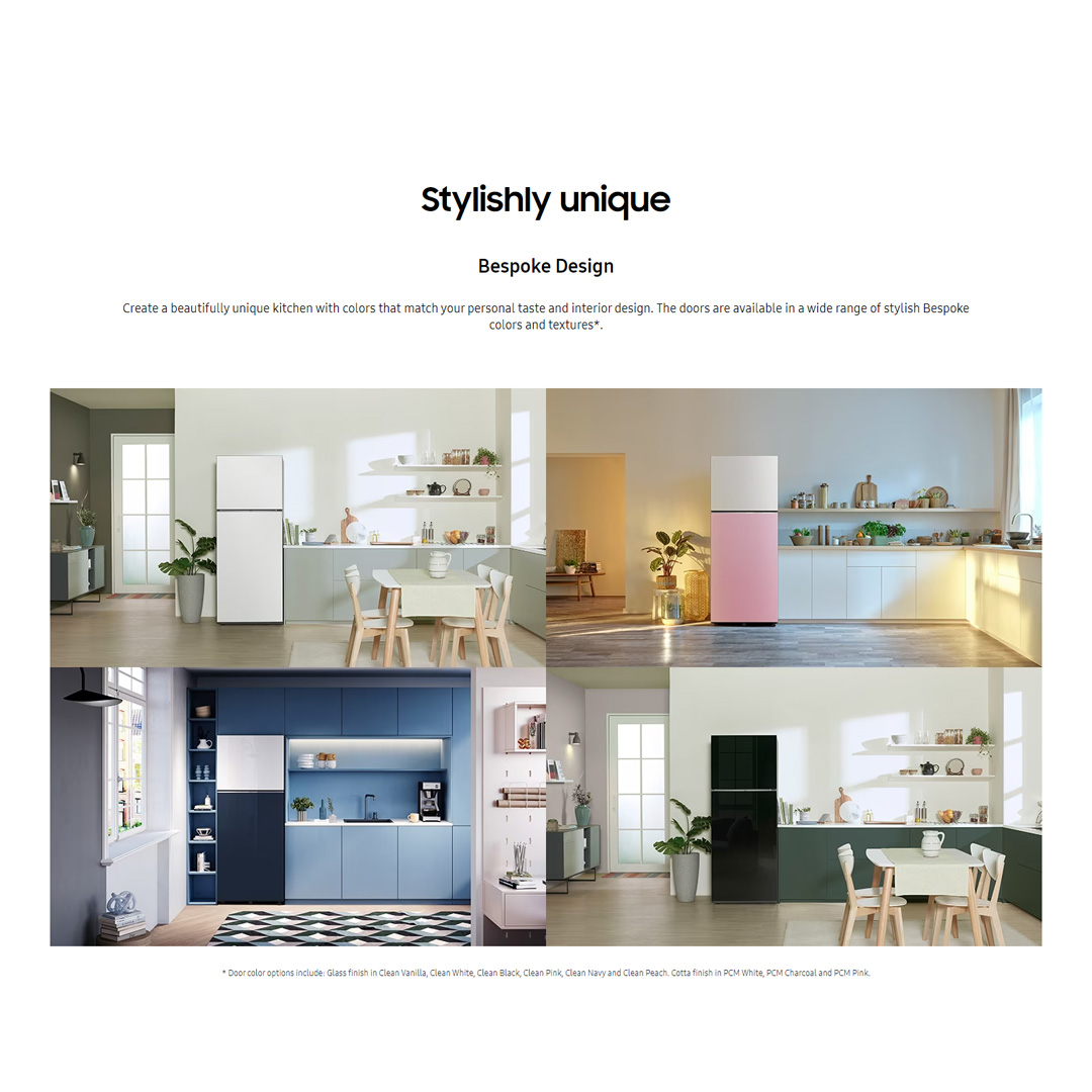 SAMSUNG 427L 2 Doors Bespoke Top Mount Digital Inverter Refrigerator with Optimal Fresh RT42CB66443PME | SpaceMax™ | All-Around Cooling | Multi Flow | Optimal Fresh Zone | Refrigerator with 1 Year Warranty