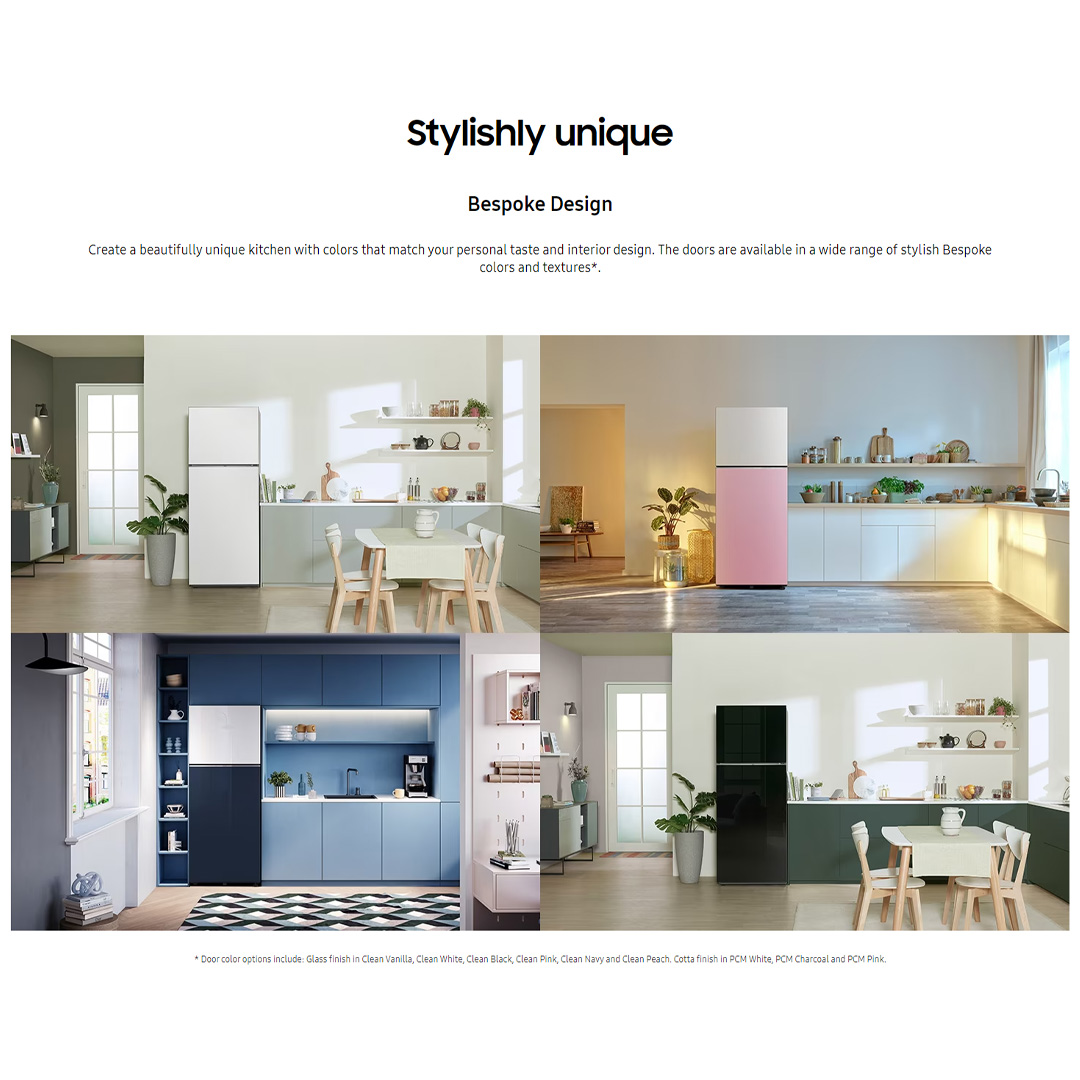 SAMSUNG 476L 2 Doors Bespoke Top Mount Digital Inverter Refrigerator with Optimal Fresh RT47CB66448JME | SpaceMax™ | All-Around Cooling | Multi Flow | Optimal Fresh Zone | Refrigerator with 1 Year Warranty