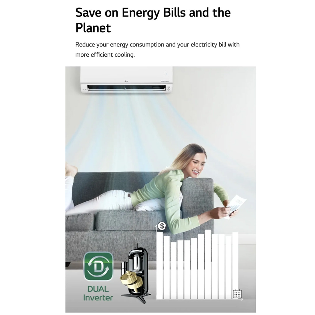 LG 1.5HP R32 Dual Inverter Wall Mount Air Conditioner S3NQ12JA3AD / S3UQ12JA3AD | Fast Cooling | Dehumidifier | Auto Cleaning | Air Conditioner with 2 Year Warranty