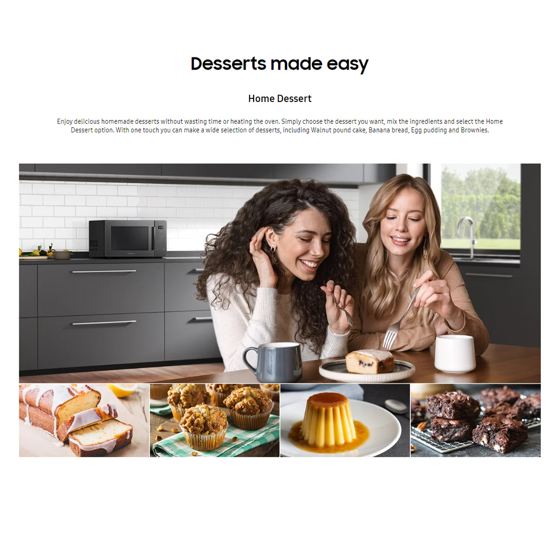 SAMSUNG 30L Grill Microwave Oven with Healthy Grill Fry | Grill Fry(Crusty Plate) | Power Defrost | Glass Touch | Simple UX | Microwaves Oven with 1 Year Warranty