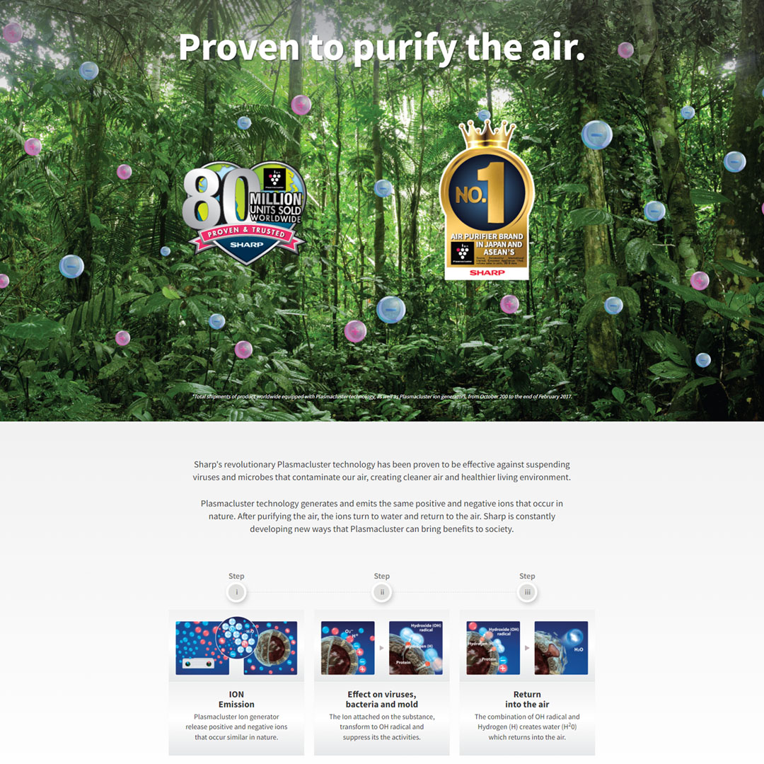 Sharp  62m² AIoT Plasmacluster Technology Air Purifier FPJ80LH | Coverage Area is 62m² | Inverter Operation | Child Lock | Auto Restart | Timer | Eliminates Odors | Remote Control | Air Purifying | Air Purifiers with 1 Year Warranty