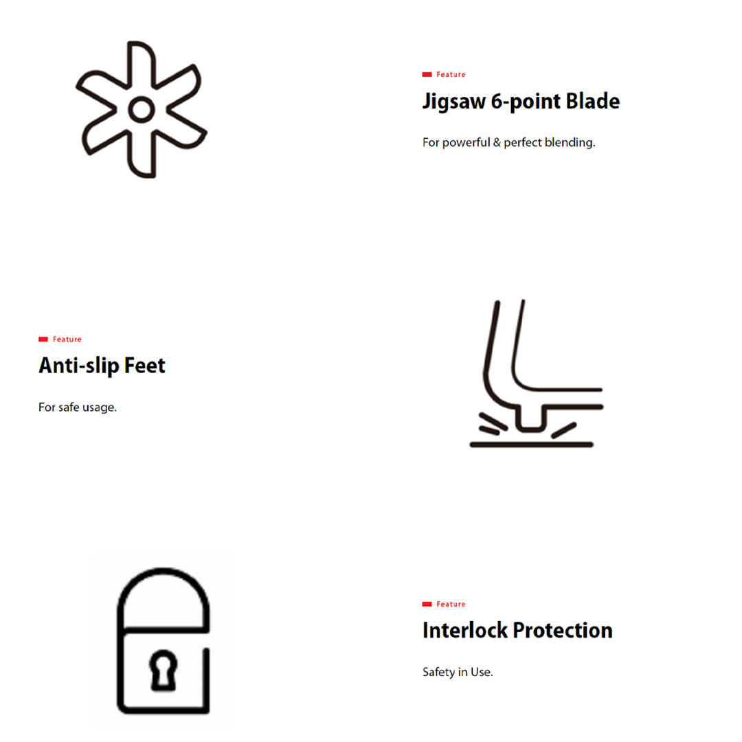 TOSHIBA 2L Jug Blender BL-70PR1NMY | 700W motor | 3 Speed | Ice Crush Function | Jigsaw 6-point Blade | Blender with 1 Year Warranty